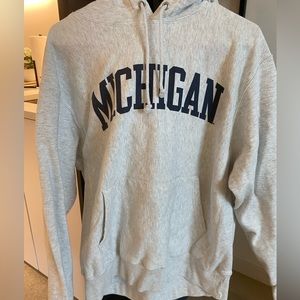Champion Michigan Retro Reverse-weave Hoodie, size L